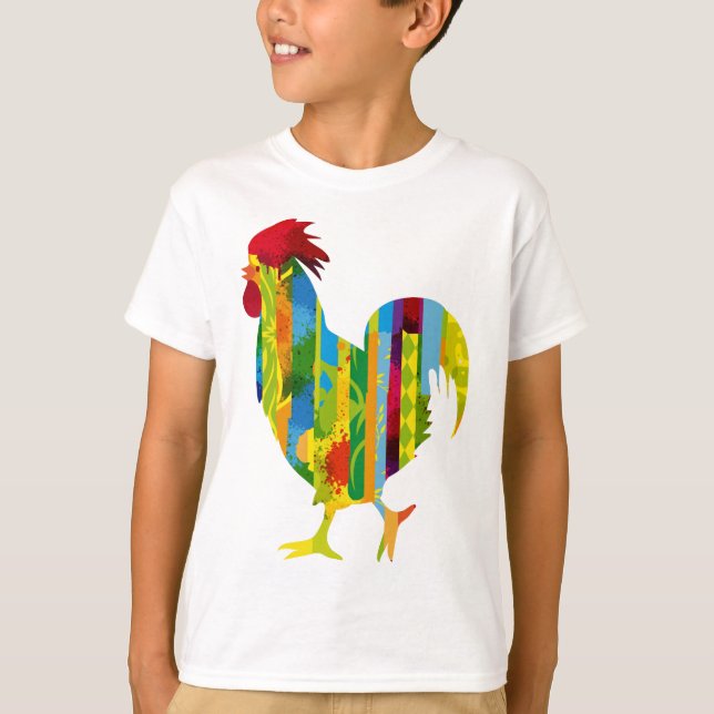 A colourful rooster T-Shirt (Front)