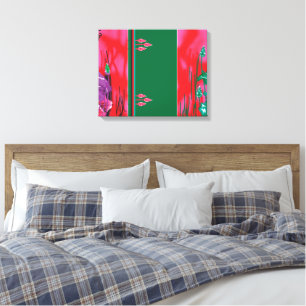 A colourful scarf featuring red and green hues,  e canvas print