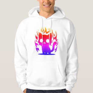 a colourful silhouette cat meme hoodie