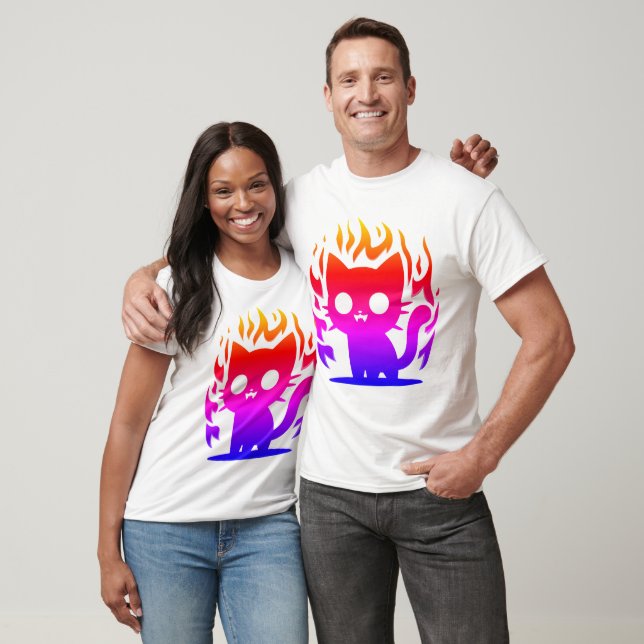 a colourful silhouette cat meme T-Shirt (Unisex)