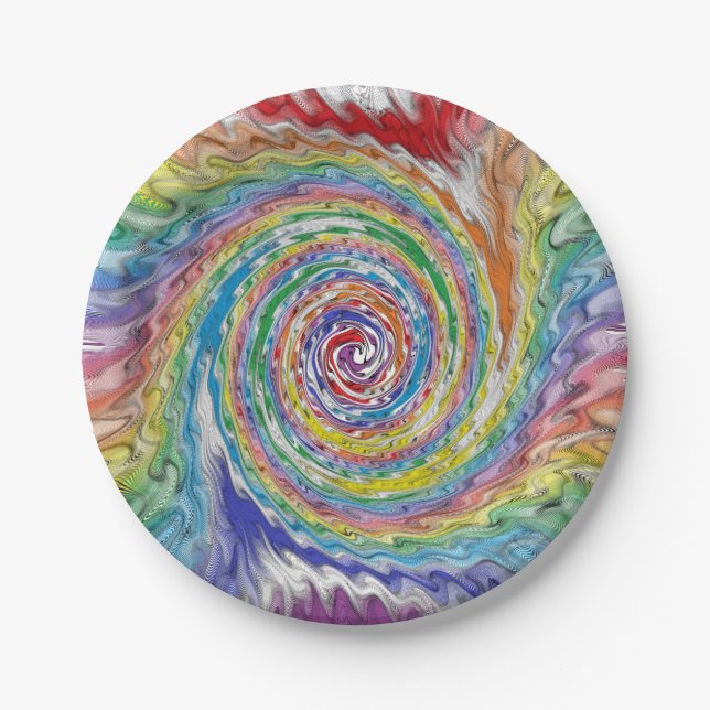 A Colourful Splatter Paper Plate (Front)