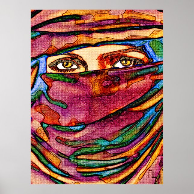 A colourful veil and immense eyes .... poster (Front)