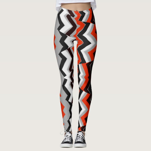 A colourful zigzag pattern "Ratti_Creative_Arts" L Leggings (Front)