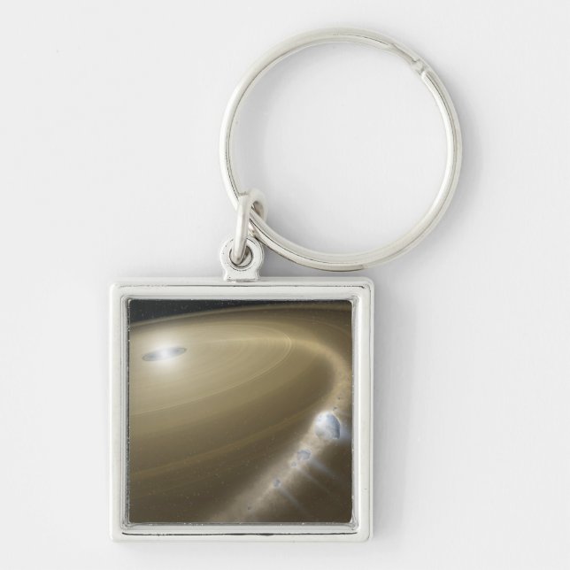 A comet being torn to shreds around a dead star key ring (Front)