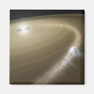 A comet being torn to shreds around a dead star magnet