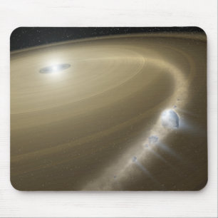 A comet being torn to shreds around a dead star mouse mat