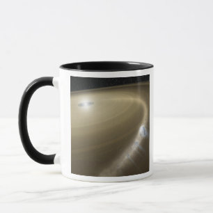 A comet being torn to shreds around a dead star mug