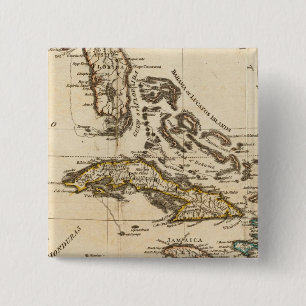 A Compleat Map of the West Indies 15 Cm Square Badge