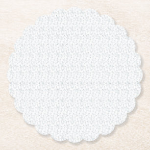 A completely white, featureless surface fills the  paper coaster