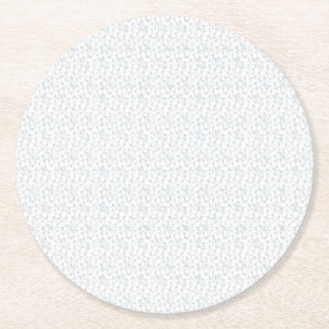 A completely white, featureless surface fills the  round paper coaster (Front)