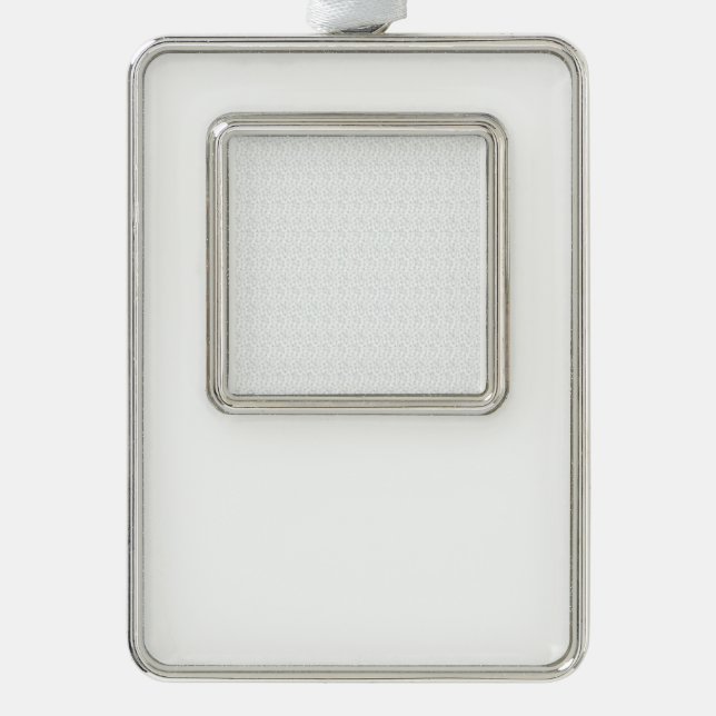 A completely white, featureless surface fills the  silver plated framed ornament (Front)