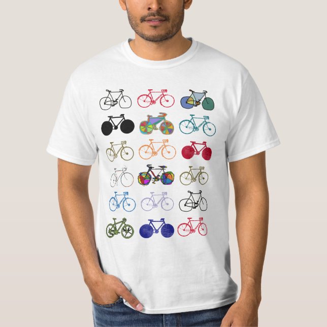 a composition of colourful bicycles T-Shirt (Front)