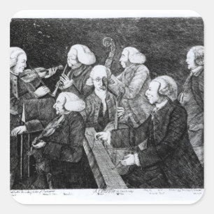 A Concert at Cambridge, 1770 Square Sticker