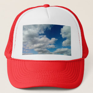 A cone of clouds trucker hat