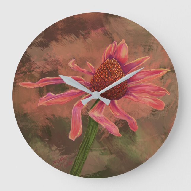 A Coneflower - the Ageing Beauty Large Clock (Front)