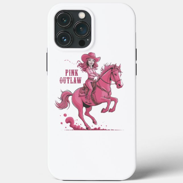 A confident cowgirl riding a spirited horse Case-Mate iPhone case (Back)