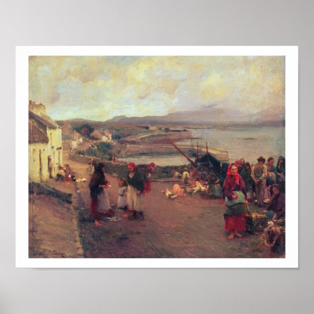 A Connemara Village - The Way To The Harbour, 1898 Poster (Front)