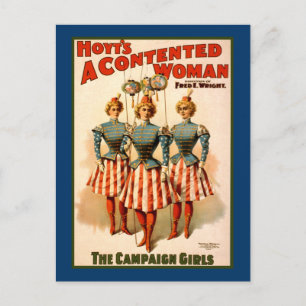 A Contented Woman Campaign Girls Postcard