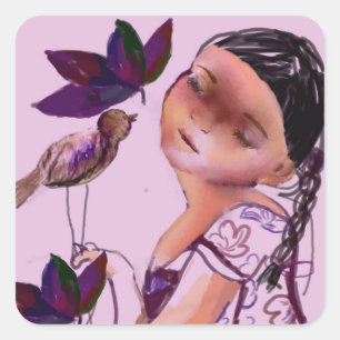 A CONVERSATION WITH BIRD SQUARE STICKER