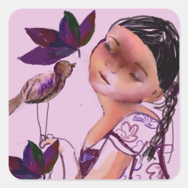 A CONVERSATION WITH BIRD SQUARE STICKER (Front)