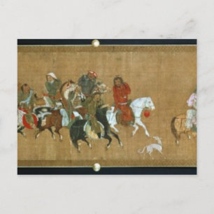 A convoy of Mongols, Chinese, 14th century Postcard