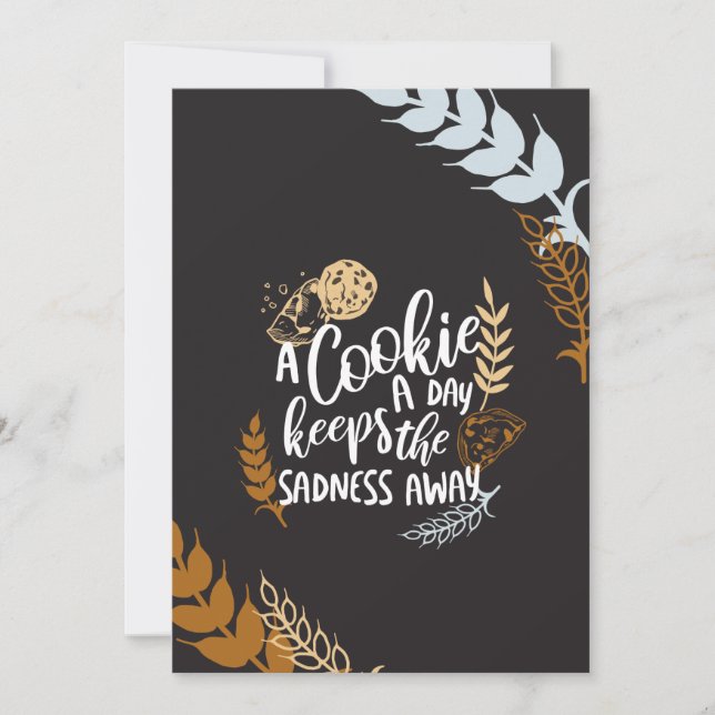 A Cookie a Day Keeps the Sadness Away Black Ver Holiday Card (Front)