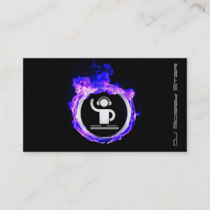 A cool blue flame DJ business card