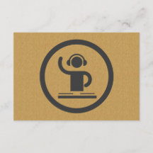 A cool cardboard DJ icon party logo