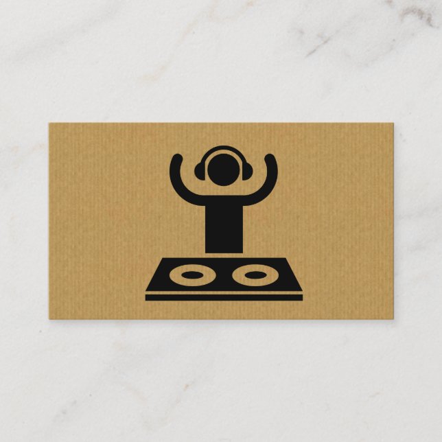 A cool cardboard DJ logo business card (Front)