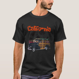 A cool classic woody style California surf wagon   T-Shirt