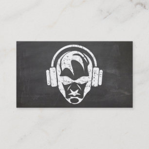 A cool DJ and Producer face icon business card