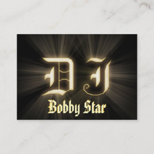 A cool DJ gold laser ligt business card