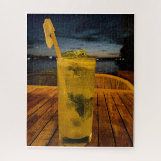A cool drink at a the waters edge. Flores Guatemal Jigsaw Puzzle