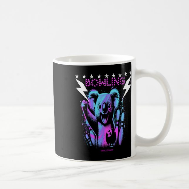 A Cool Koala Bear Bowling With Lightning Strike  Coffee Mug (Right)