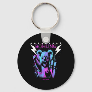 A Cool Koala Bear Bowling With Lightning Strike Key Ring