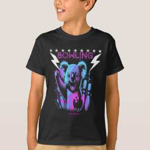 A Cool Koala Bear Bowling With Lightning Strike T-Shirt