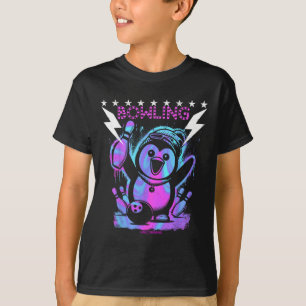 A Cool Penguin Bowling With Lightning Strike T-Shirt