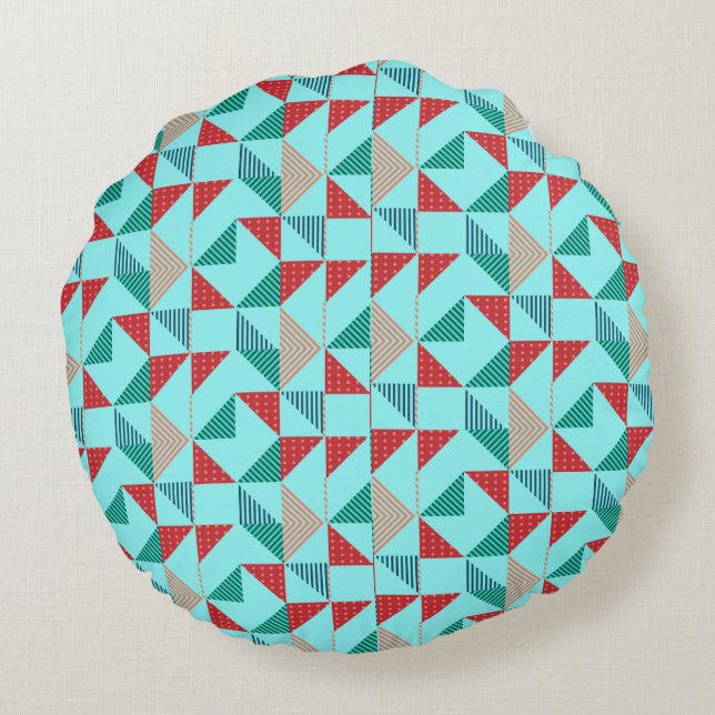 A Cool Retro Pattern Design Round Cushion (Back)