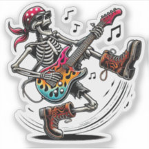 A cool rock star skeleton