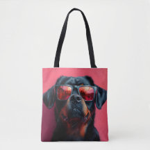 A cool rottweiler with sunglasses