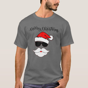 A Cool Santa Claus Wearing Black Sunglasses T-Shirt