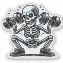 A cool skeleton working out