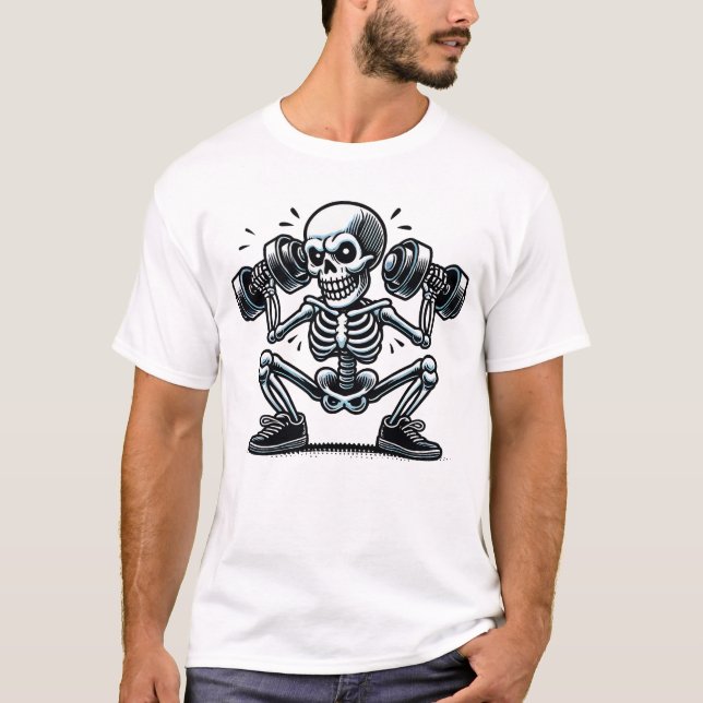 A cool skeleton working out  T-Shirt (Front)