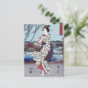 A Cool Summer Evening at Bridge, Utagawa Hiroshige Postcard