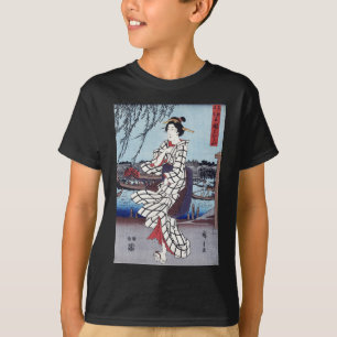 A Cool Summer Evening at Bridge, Utagawa Hiroshige T-Shirt
