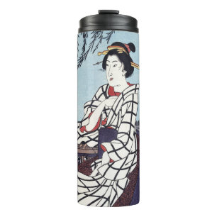 A Cool Summer Evening at Bridge, Utagawa Hiroshige Thermal Tumbler