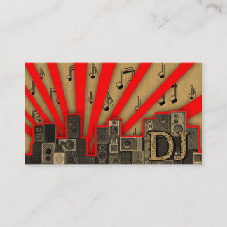 A cool vintage cardboard DJ icon business card
