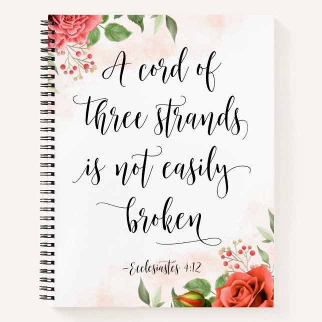 A Cord Of Three Strands, Ecclesiastes 4:12 Notebook (Front)
