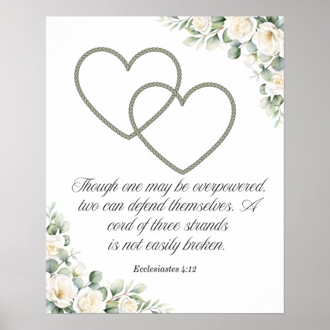 A Cord Of Three Strands Wedding, Anniversary Gift Poster (Front)