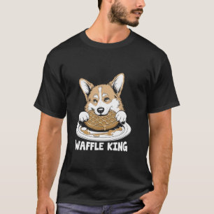 A Corgi Enjoying A Waffle King Waffles Food Lover T-Shirt